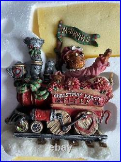 Rare Vintage Danbury Mint Boyds Bears Christmas Party Flyer Train Set