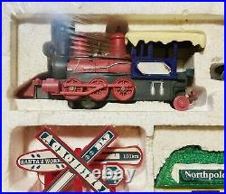 Rare Vintage North Pole Station Santa Christmas Train Set Toy State Industrial