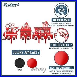RealSteel Outdoor Christmas Train Set Holiday Yard Decorations W