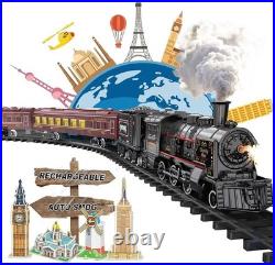 Rechargeable Christmas Electric Train Set with Realistic Sounds & Dynamic Lights