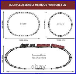 Rechargeable Christmas Electric Train Set with Realistic Sounds & Dynamic Lights