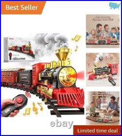 Remote Control Electric Train Set with Smoke & Sound Christmas Fun for Ages 3+