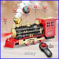 Remote Control Electric Train Set with Smoke & Sound Christmas Fun for Ages 3+