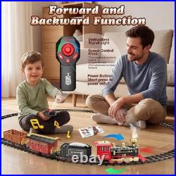 Remote Control Electric Train Set with Smoke & Sound Christmas Fun for Ages 3+