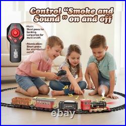 Remote Control Electric Train Set with Smoke & Sound Christmas Fun for Ages 3+