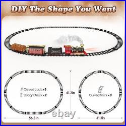 Remote Control Electric Train Set with Smoke & Sound Christmas Fun for Ages 3+