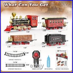 Remote Control Electric Train Set with Smoke & Sound Christmas Fun for Ages 3+