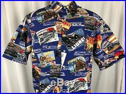 Reyn Spooner Lionel Train Set Retro Collectible Rare Christmas Holiday Shirt XL