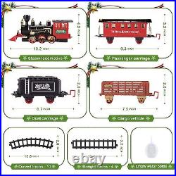 Shemira Christmas Train Set, Christmas Tree Train with Smoke Light & Music, S