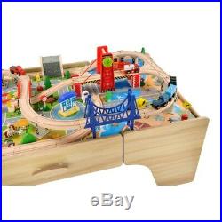 Squirrel Playset 100-Piece Wooden Train Set Table Toy Kids christmas gift Car UK