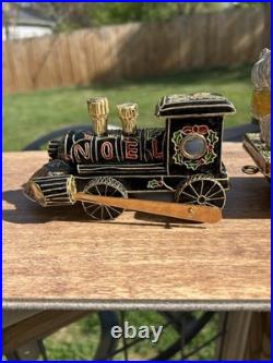 TYCO 5 Piece Christmas Enameled Cloisonne Train Set with Original Boxes