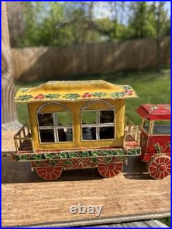TYCO 5 Piece Christmas Enameled Cloisonne Train Set with Original Boxes