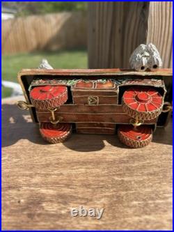 TYCO 5 Piece Christmas Enameled Cloisonne Train Set with Original Boxes