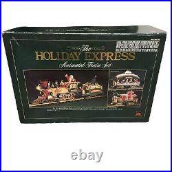 The HOLIDAY EXPRESS Animated Christmas Train Set #380 New Bright 1990s MINT COND