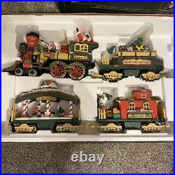 The HOLIDAY EXPRESS Animated Christmas Train Set #380 New Bright 1990s MINT COND