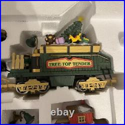 The HOLIDAY EXPRESS Animated Christmas Train Set #380 New Bright 1990s MINT COND