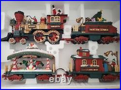 The Holiday Express Animated Electric Train Set NO 380 New Bright With EXTRA TRACK