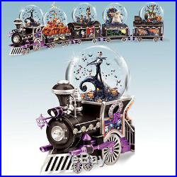 The Nightmare Before Christmas Musical Glitter Globe Train set of five train car