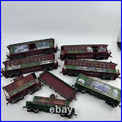 Thomas Kinkade Hawthorne Village Christmas Express Train Set Red 8 Pcs