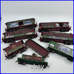 Thomas Kinkade Hawthorne Village Christmas Express Train Set Red 8 Pcs