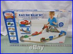 Thomas and Friends Wooden Railway NEW Race Day Relay Set Train Tracks Compete