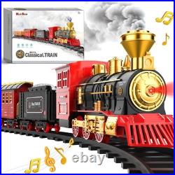 Toy Train Set for Kids Lights Smoke Sound Christmas Tree Toddler Model