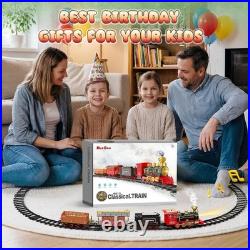 Toy Train Set for Kids Lights Smoke Sound Christmas Tree Toddler Model