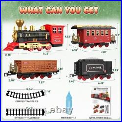 Toy Train Set for Kids Lights Smoke Sound Christmas Tree Toddler Model