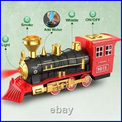 Toy Train Set for Kids Lights Smoke Sound Christmas Tree Toddler Model