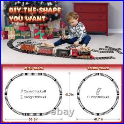 Toy Train Set for Kids Lights Smoke Sound Christmas Tree Toddler Model