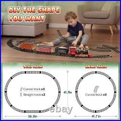 Toy Train Set for Kids Lights Smoke Sound Christmas Tree Toddler Model
