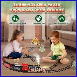Toy Train Set for Kids Lights Smoke Sound Christmas Tree Toddler Model