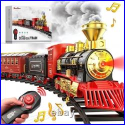 Toy Train Set with Remote Control Lights Smoke Sound Christmas Tree Play Toy Train Set with Remote Control Lights Smoke Sound Christmas Tree Play