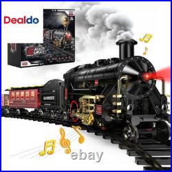 Train Set Alloy Train Toys for Boys WithGlowing Carriage, Toy Train WithSmokes, Lig