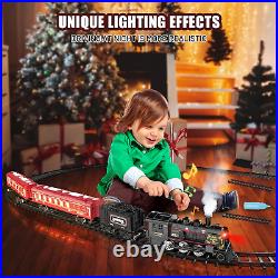 Train Set, Christmas Train WithGlowing Passenger Carriages Metal Electric Train fo