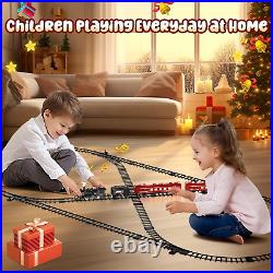 Train Set, Christmas Train WithLuxury Tracks, Metal Train Toys Glowing Passenger