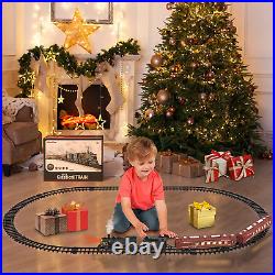 Train Set, Christmas Train withGlowing Passenger Carriages Metal Electric Train fo