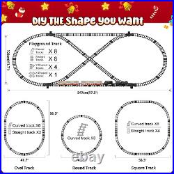 Train Set, Christmas Tree Train Toys with Luxury Tracks & Glowing Passenger Cars
