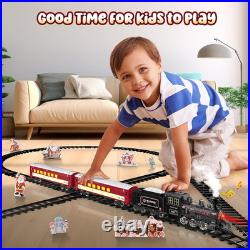 Train Set Metal Train Toys with Luxury Tracks and Glowing Passenger, Christmas