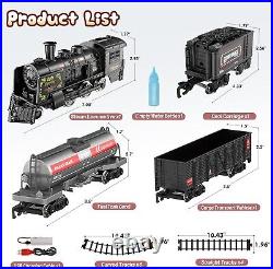 Train Set Realistic Sounds, Lights & Smoke Steam Locomotive Christmas Toys