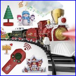 Train Set, Remote Control Electric Train Toy with Smoke, Light & Music Christmas