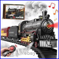 Train Set for Boys, Remote Control Christmas Train Sets RC Train & Glowing Car