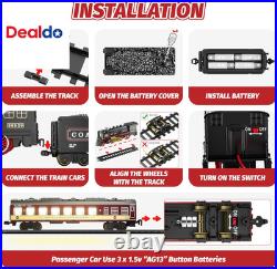 Train Set with Glowing Passenger Carriages for under Christmas Tree, Electric Tra