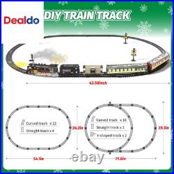 Train Set with Glowing Passenger Carriages for under Christmas Tree, Electric Tra