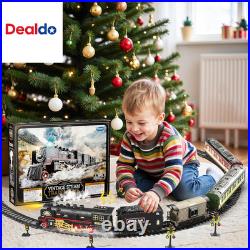 Train Set with Glowing Passenger Carriages for under Christmas Tree, Electric Tra
