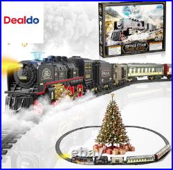 Train Set with Glowing Passenger Carriages for under Christmas Tree, Electric Tra Train Set with Glowing Passenger Carriages for under Christmas Tree, Electric Tra