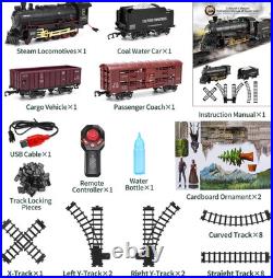 Train Set with Remote Control, Electric Train Track around Christmas Tree WithCargo