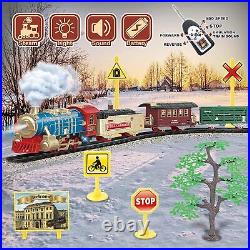 Train Set with Remote Control -USB Charging Electric Train Toys-Christmas Train