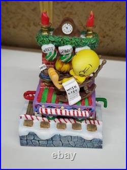 Tweety Bird Christmas Train Set By Danbury Mint/Looney Tunes/6 Pieces/Warner Bro