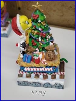 Tweety Bird Christmas Train Set By Danbury Mint/Looney Tunes/6 Pieces/Warner Bro
